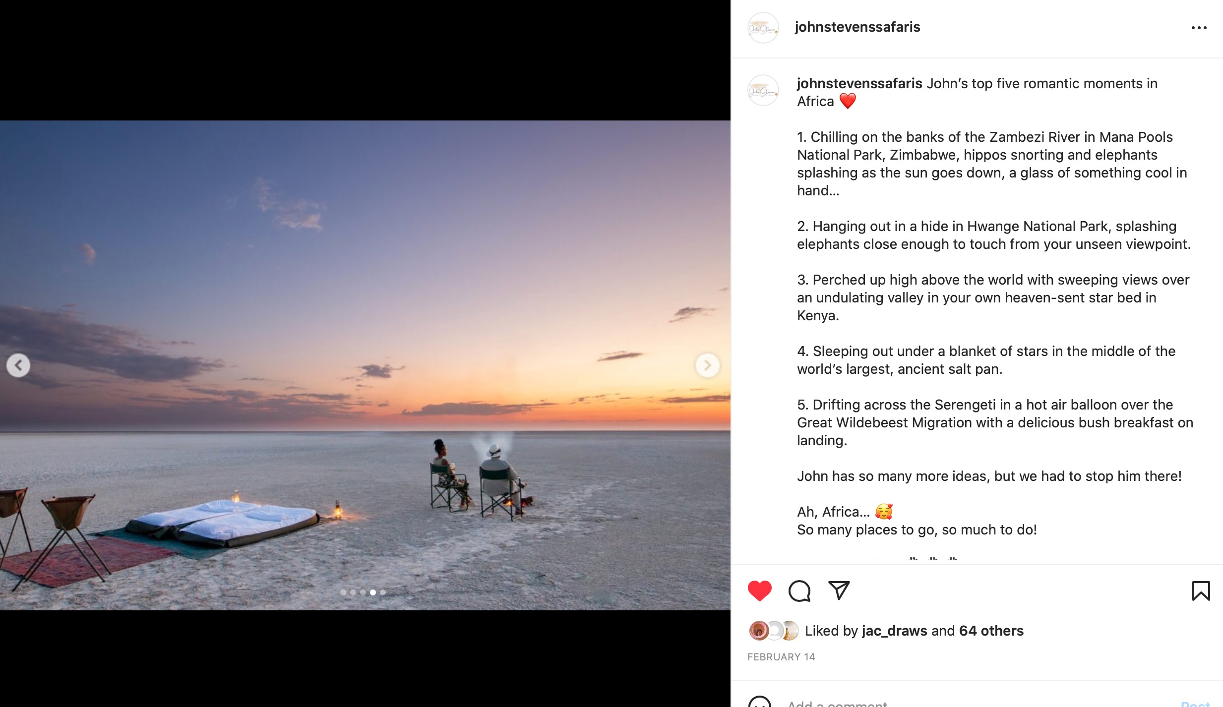 John Stevens Guided Safaris — social media marketing