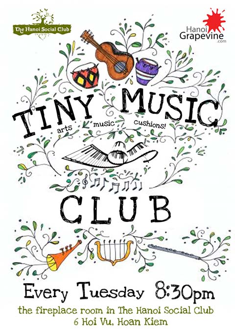 Original Tiny Music Club poster — Every Tuesday 8:30pm