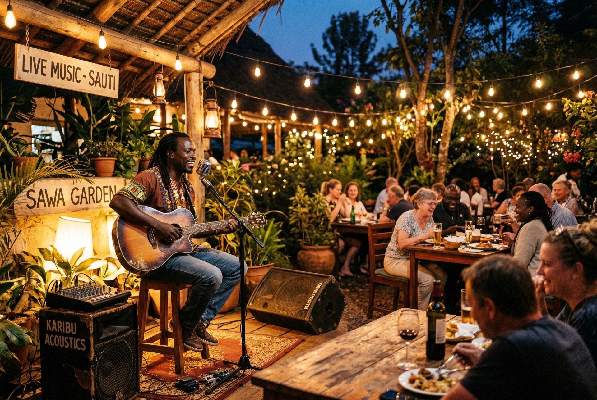 Live music performance in the garden