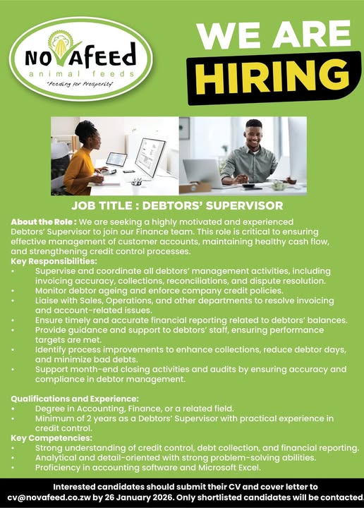 WE ARE HIRING | Debtors’ Supervisor