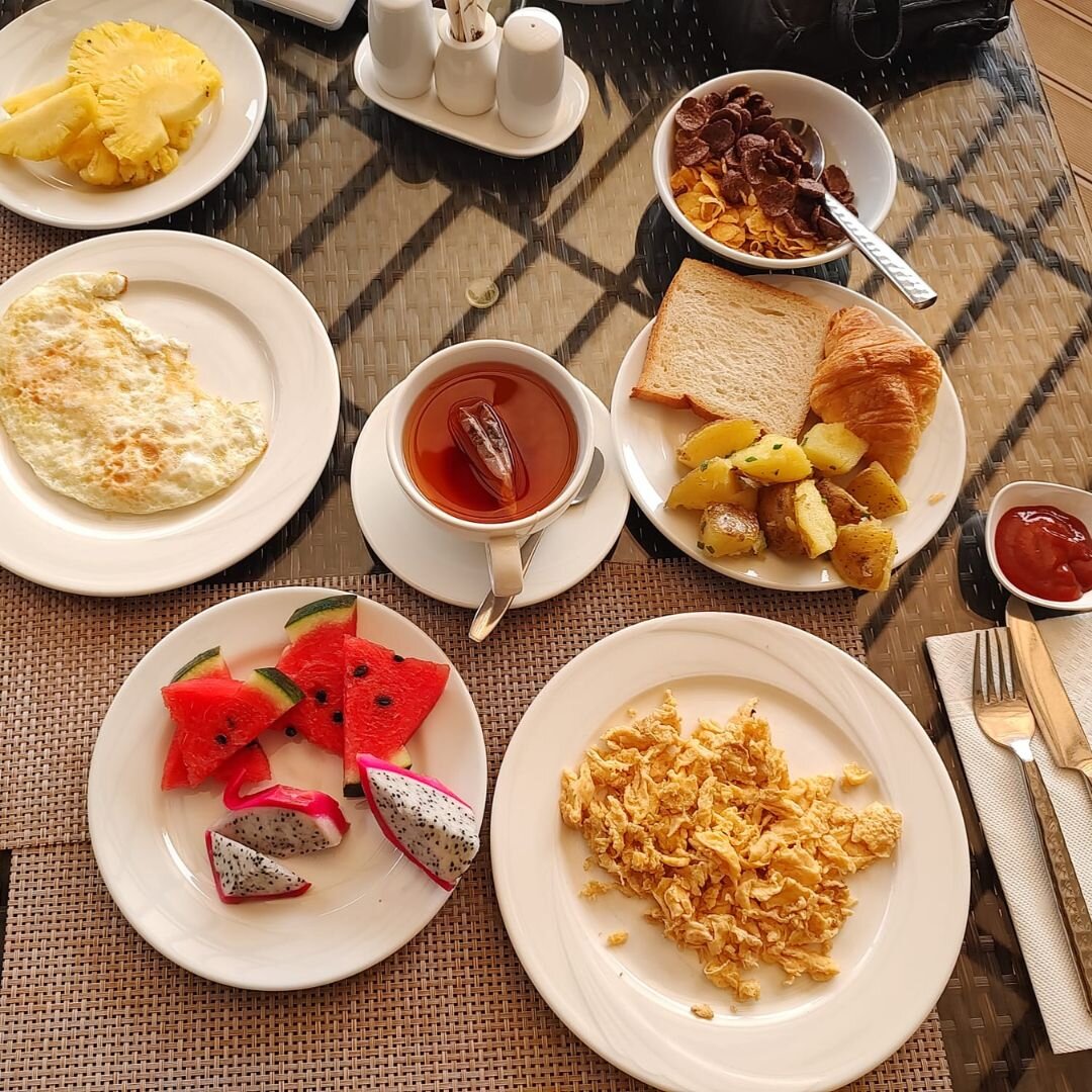 Thai resort breakfast spread