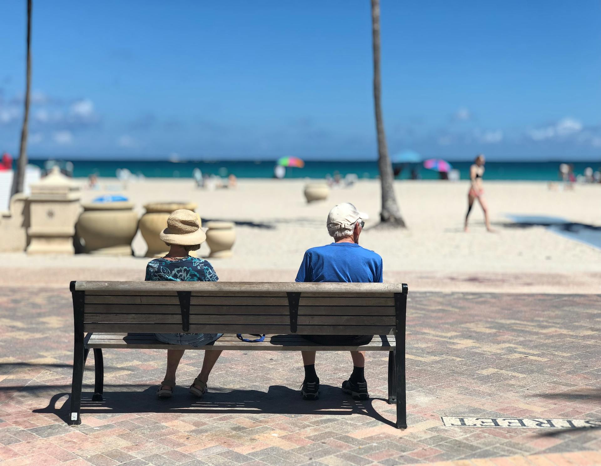 Retired couple enjoying a beach in Thailand