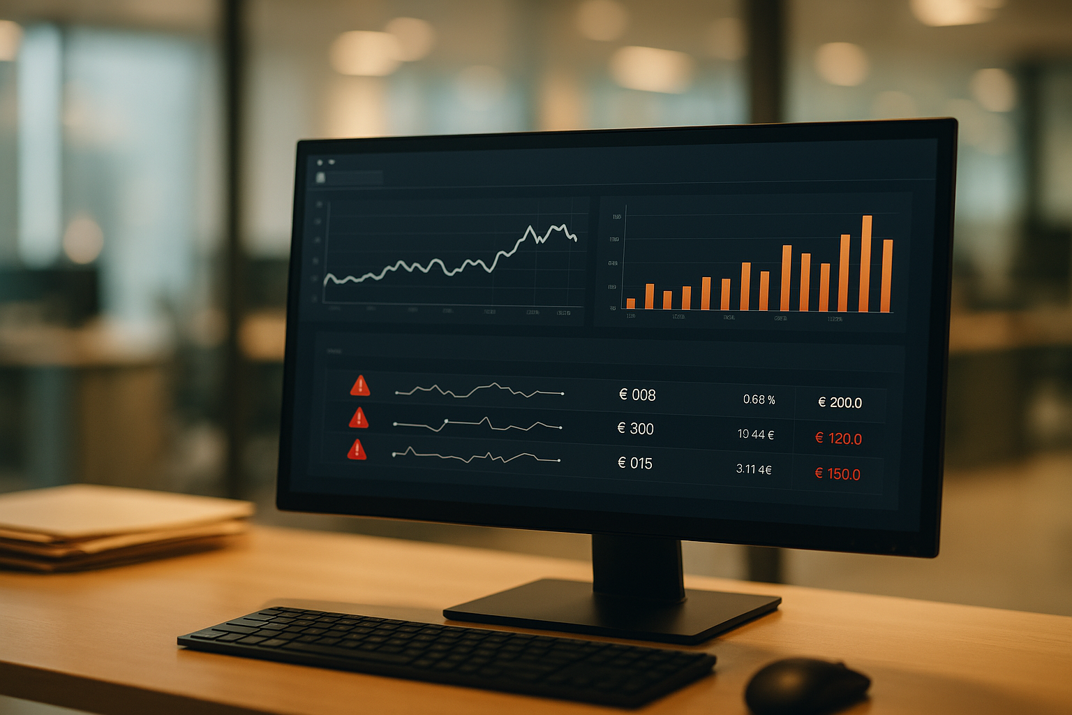 Red flags dashboard showing financial monitoring alerts